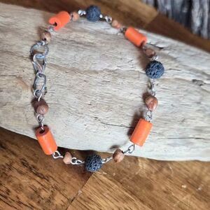 Men's Aromatherapy Lava Stone Bracelet | 9¼ Inch Essential Oil Bracelet